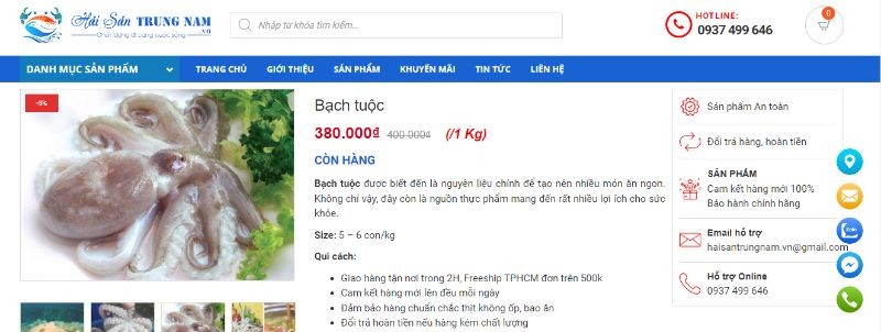 Hai San Trung Nam Chuyen Cung Cap Hang Tuoi Ngon
