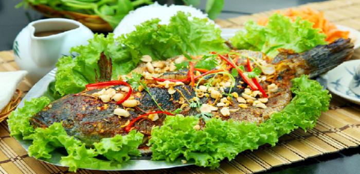 Cá lóc nướng mỡ hành bằng nồi chiên không dầu