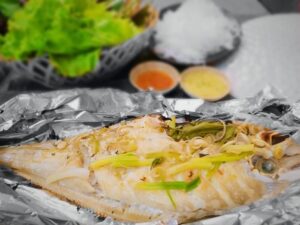 ca bo da nuong giay bac