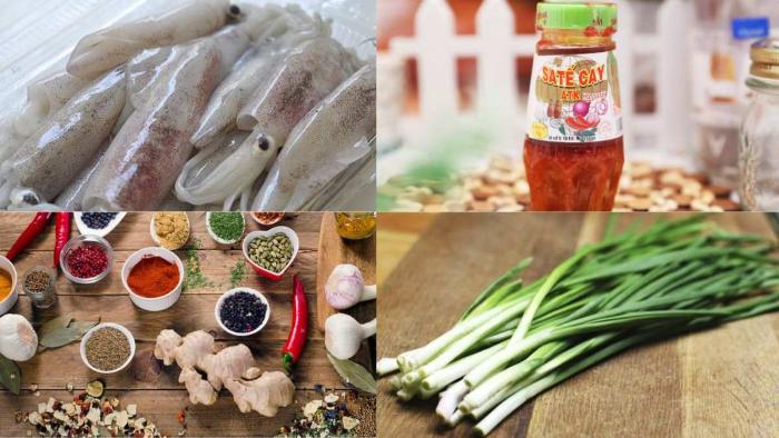Mực nướng sa tế – Món ngon cay nồng khó cưỡng 3 Chuẩn bị nguyên liệu