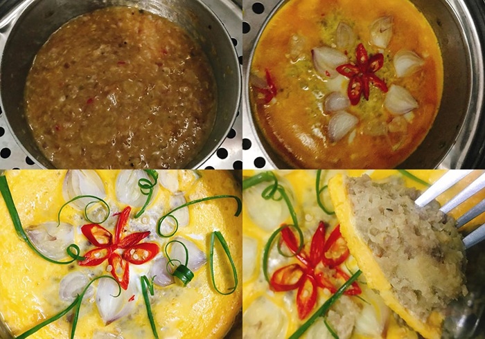mắm ghẹ chưng thịt trứng